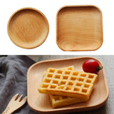 Maxbell Tea Serving Tray Food Dish Fruit Platter Dessert Wood Breakfast Plate Round - Aladdin Shoppers
