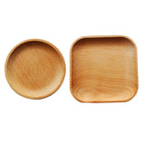 Maxbell Tea Serving Tray Food Dish Fruit Platter Dessert Wood Breakfast Plate Round - Aladdin Shoppers