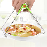 3pcs Steel Plate Gripper Clip Foldable Dish Tong Anti Heat Bowl Clamp