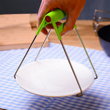 3pcs Steel Plate Gripper Clip Foldable Dish Tong Anti Heat Bowl Clamp