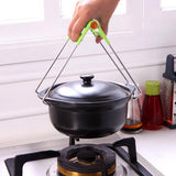 3pcs Steel Plate Gripper Clip Foldable Dish Tong Anti Heat Bowl Clamp