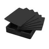 Square Drinks Coaster Silicone Cup Tea Mat Holder Mug Glasses Set Black