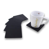 Square Drinks Coaster Silicone Cup Tea Mat Holder Mug Glasses Set Black