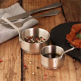 Maxbell 2pcs Stainless Steel Mini Sauce Pan Nonstick Small Milk Pan and Spoon 50ml