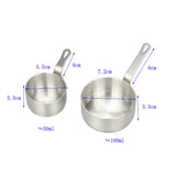 Maxbell 2pcs Stainless Steel Mini Sauce Pan Nonstick Small Milk Pan and Spoon 50ml