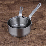 Maxbell 2pcs Stainless Steel Mini Sauce Pan Nonstick Small Milk Pan and Spoon 50ml