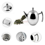 Maxbell 2 Pack Stainless Steel Teapot Kitchen Tea Kettle Metal Tea Pot with Infuser
