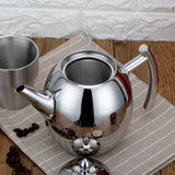 Maxbell 2 Pack Stainless Steel Teapot Kitchen Tea Kettle Metal Tea Pot with Infuser