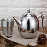 Maxbell 2 Pack Stainless Steel Teapot Kitchen Tea Kettle Metal Tea Pot with Infuser