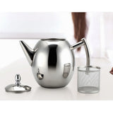 Maxbell 2 Pack Stainless Steel Teapot Kitchen Tea Kettle Metal Tea Pot with Infuser