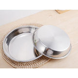Maxbell Hotel Stainless Steel Tableware Round Dinner Plate Food Container 24CM - Aladdin Shoppers