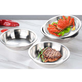 Maxbell Hotel Stainless Steel Tableware Round Dinner Plate Food Container 24CM - Aladdin Shoppers