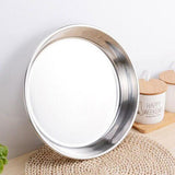 Maxbell Hotel Stainless Steel Tableware Round Dinner Plate Food Container 24CM - Aladdin Shoppers