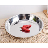 Maxbell Hotel Stainless Steel Tableware Round Dinner Plate Food Container 24CM - Aladdin Shoppers