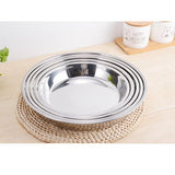 Maxbell Hotel Stainless Steel Tableware Round Dinner Plate Food Container 24CM - Aladdin Shoppers