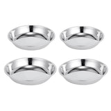Maxbell Hotel Stainless Steel Tableware Round Dinner Plate Food Container 24CM - Aladdin Shoppers