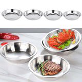 Maxbell Hotel Stainless Steel Tableware Round Dinner Plate Food Container 24CM - Aladdin Shoppers