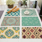 Maxbell Cotton Linen Geometric Print Art Pattern Placemats Table Mats Pattern 8 - Aladdin Shoppers
