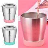2 Pieces Stainless Steel Cup Outdoor Coffee Tea Juice Water Drinks Mug Green