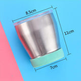 2 Pieces Stainless Steel Cup Outdoor Coffee Tea Juice Water Drinks Mug Green