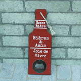 Maxbell Vintage Wooden Multipurpose Beer Bottle Opener Wall Mounted Red Bieres - Aladdin Shoppers
