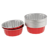 Maxbell Disposable Aluminum Foil Cups for Muffin Cupcake Bake Ramekin Cup  Red