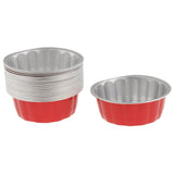 Maxbell Disposable Aluminum Foil Cups for Muffin Cupcake Bake Ramekin Cup  Red