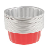 Maxbell Disposable Aluminum Foil Cups for Muffin Cupcake Bake Ramekin Cup  Red
