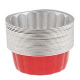Maxbell Disposable Aluminum Foil Cups for Muffin Cupcake Bake Ramekin Cup  Red