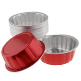 Maxbell Disposable Aluminum Foil Cups for Muffin Cupcake Bake Ramekin Cup  Red