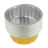 Maxbell Disposable Aluminum Foil Cups for Muffin Cupcake Bake Ramekin Cup  Yellow