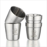 Maxbell Double Wall Wine Cup Stainless Steel Beer Mug Travel Drinking Glass B 185ml