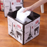 Maxbell Foldable Storage Ottonmans Box Chest Seat Food Stool Eiffel Tower