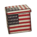 Maxbell Foldable Storage Ottonmans Box Chest Seat Food Stool Stars and stripes