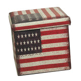 Maxbell Foldable Storage Ottonmans Box Chest Seat Food Stool Stars and stripes