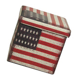 Maxbell Foldable Storage Ottonmans Box Chest Seat Food Stool Stars and stripes