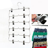 Maxbell 6 Tier Skirt Hangers Pants Hangers Closet Organizer Fold Up Hangers 2pcs
