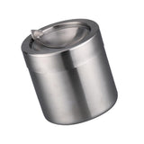 Maxbell Stainless Steel Ashtray Desktop Mini Trash Can Stand Holder Ash Tray Silver