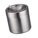 Maxbell Stainless Steel Ashtray Desktop Mini Trash Can Stand Holder Ash Tray Silver