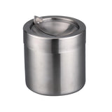Maxbell Stainless Steel Ashtray Desktop Mini Trash Can Stand Holder Ash Tray Silver