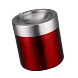 Maxbell Stainless Steel Ashtray Desktop Mini Trash Can Stand Holder Ash Tray Red