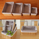 Maxbell Weaving Storage Basket Bamboo Handmade Snacks Toys Storage Box 20x16x10cm