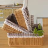 Maxbell Weaving Storage Basket Bamboo Handmade Snacks Toys Storage Box 20x16x10cm