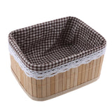 Maxbell Weaving Storage Basket Bamboo Handmade Snacks Toys Storage Box 20x16x10cm