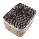 Maxbell Weaving Storage Basket Bamboo Handmade Snacks Toys Storage Box 20x16x10cm