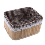 Maxbell Weaving Storage Basket Bamboo Handmade Snacks Toys Storage Box 20x16x10cm