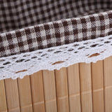 Maxbell Weaving Storage Basket Bamboo Handmade Snacks Toys Storage Box 32x22x12cm