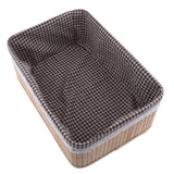 Maxbell Weaving Storage Basket Bamboo Handmade Snacks Toys Storage Box 32x22x12cm