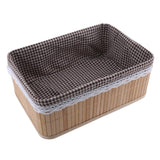 Maxbell Weaving Storage Basket Bamboo Handmade Snacks Toys Storage Box 32x22x12cm