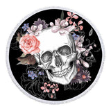 Maxbell Skull Pattern Round Beach Towel Tapestry Yoga Beach Mat Blanket Skull 1